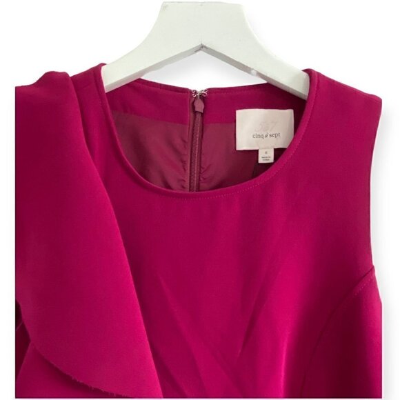 NWT Cinq A Sept Kimberlin Sleeveless Crepe Ruffle Mini Dress, size 10 - Picture 8 of 14